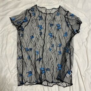 Mesh butterfly shirt